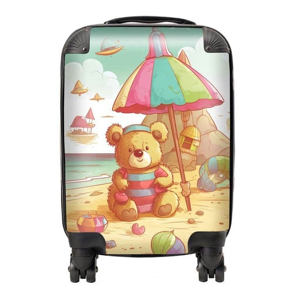 Warren Reed Teddy Bead On A Beach Holiday Suitcase