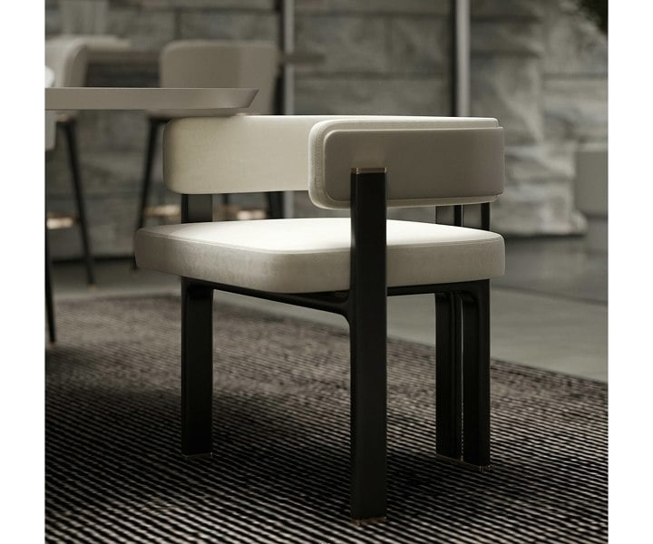 The Private Label Aster Karl Dining Chair: Elegant with Low Rounded Backrest