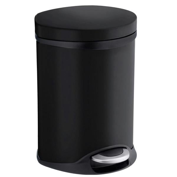 Black stainless steel pedal bin