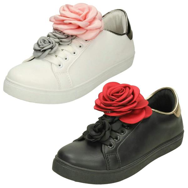 Spot On Ladies Spot On Big Flower Trim Pumps