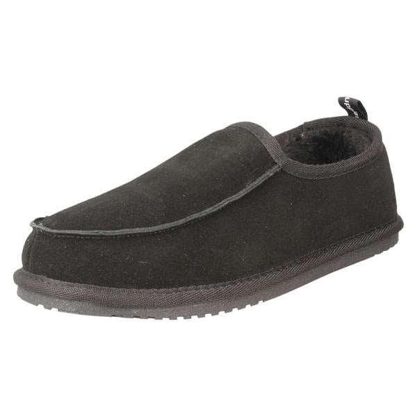 Hush Puppies Mens Hush Puppies Suede Leather Faux Fur Cosy Loungewear Slippers Charles