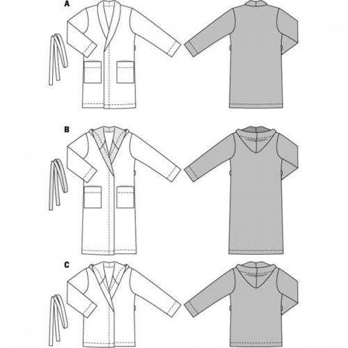 Burda Sewing Pattern 6740 Robes and Pyjamas For Men and Women, XS-XL - Beginner, Easy