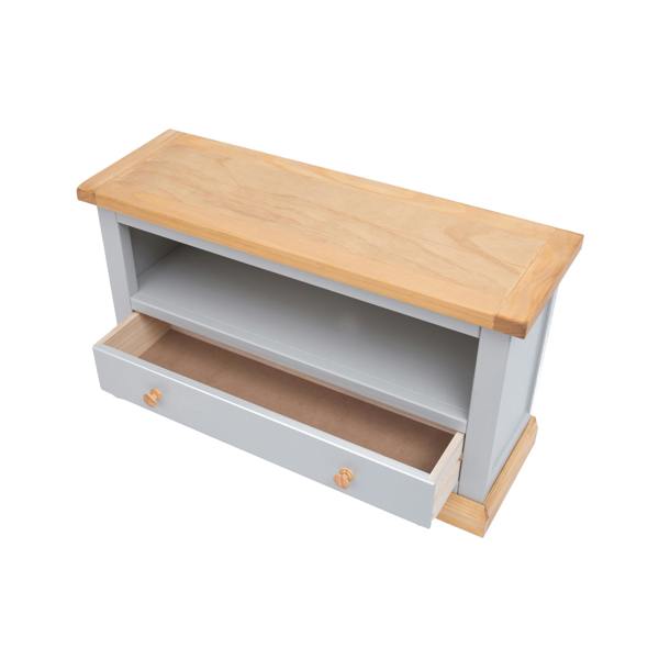 Cabinet Bits Bomporto Light Grey 1 Drawer TV Cabinet Wood Knob