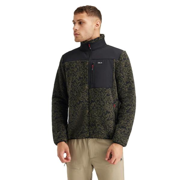 Trespass Mens Gordon Camo DLX Fleece Jacket - Black/Green - 