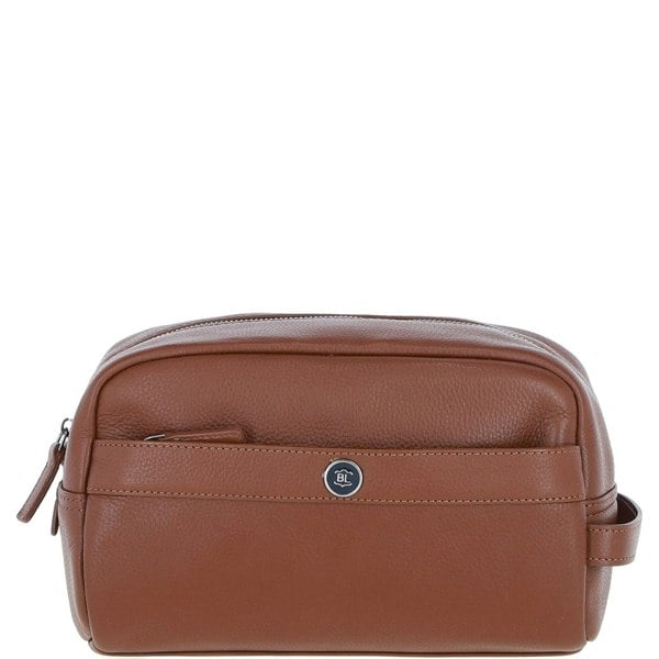 'Aqualuxe' Real Leather Wash Bag: 64407