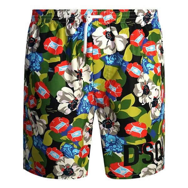 Dsquared2 Colourful Floral All Over Design Swim Shorts - Green