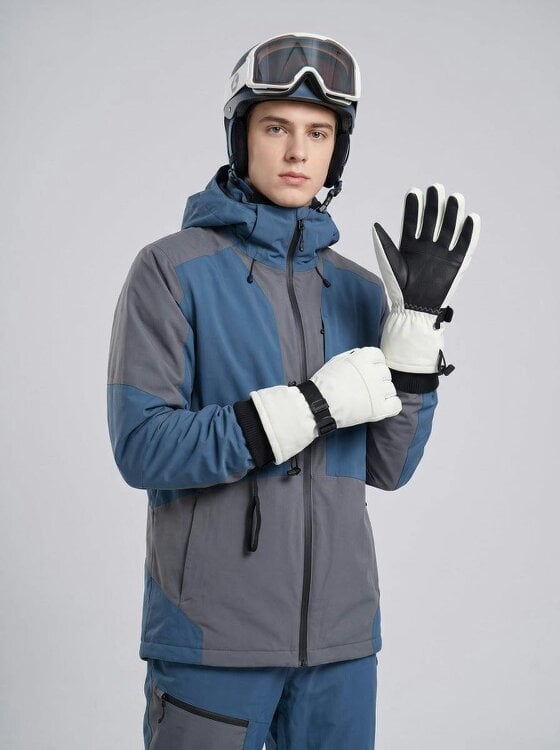 Anniou Waterproof Thermal Ski Gloves - White