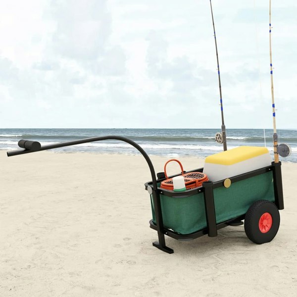 Berkfield Fishing Trolley with Bag Black Steel