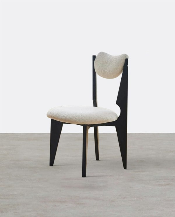 Molan Dining Chair, White Boucle-Weilai Concept