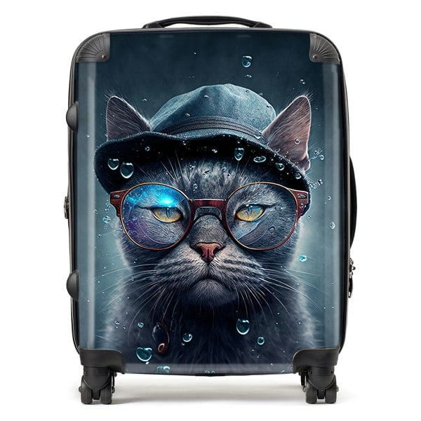 Warren Reed Russian Blue Cat Splashart Suitcase