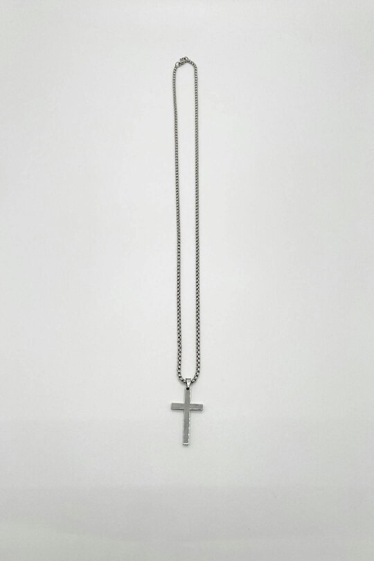 SVNX Cross Pendant Necklace in Silver
