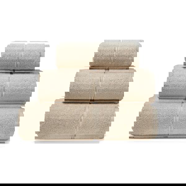 Bianca Zero Twist Satin Stitch Cotton Towel Natural