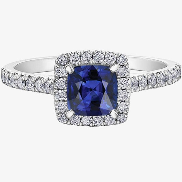 T. H. Baker Platinum Sapphire 0.31ct Diamond Ring 30676WG/130