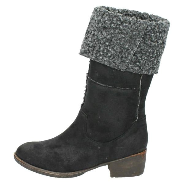 Spot On Ladies Spot On Mid Heel Fleece Lined Boot