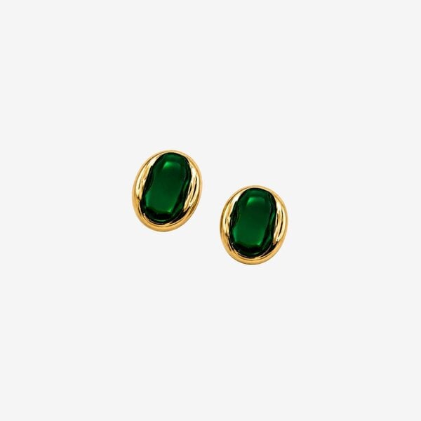Uchi & Soto Enso Green Stone Stud Earrings