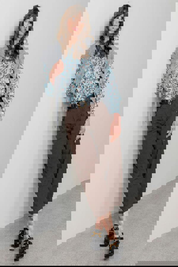 Lily & Me Flora Organic Cotton Ditsy Print Blouse Ice Blue