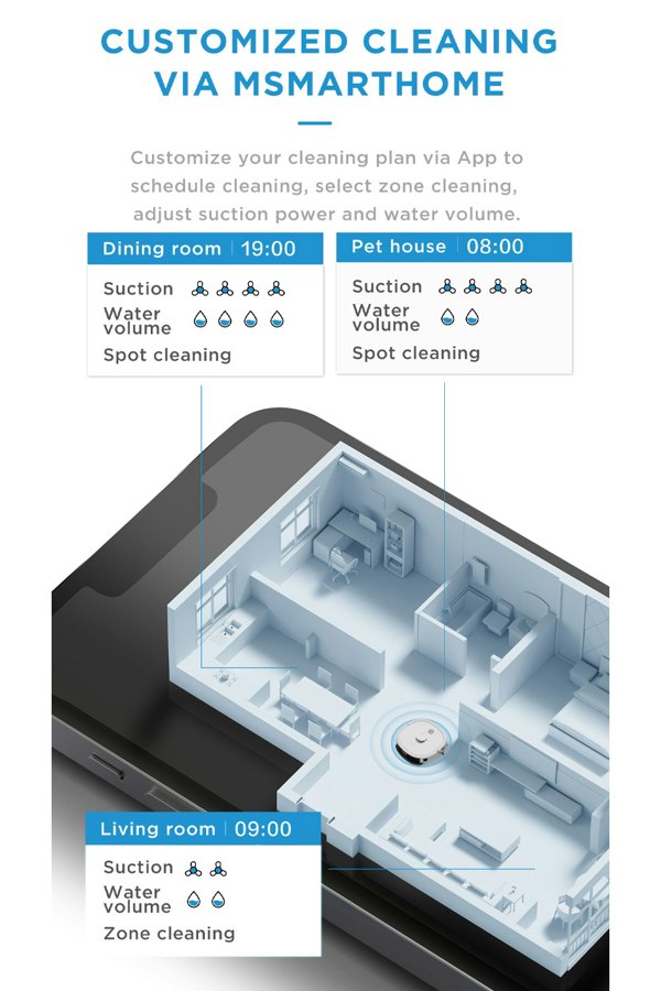 Midea M6 Robot Vacuum Cleaner and Mop, Carpet Cleaner, LiDAR Multi-Level Mapping, 2-in-1, Powerful Suction, Anti-Collision Sensors