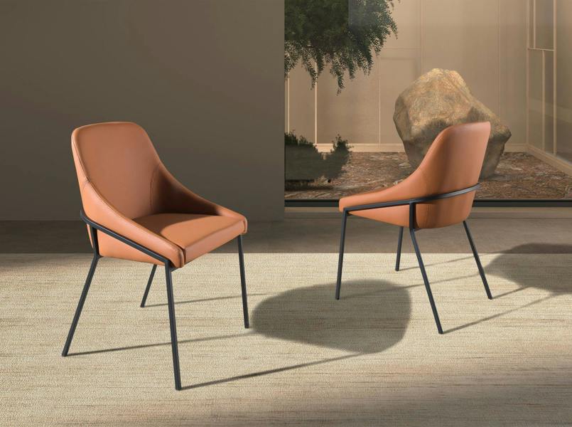 Angel Cerdá Orange Leatherette Chair 4161