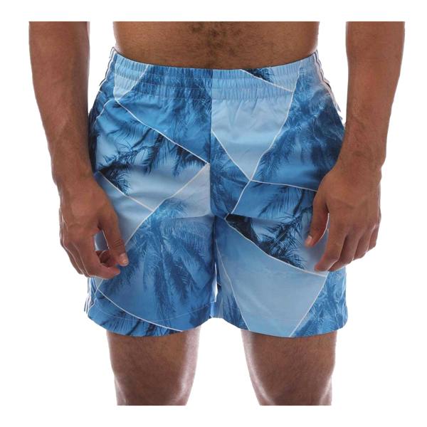 Adidas Mens Originals Palm Print Regular Swim Shorts - Navy - 
