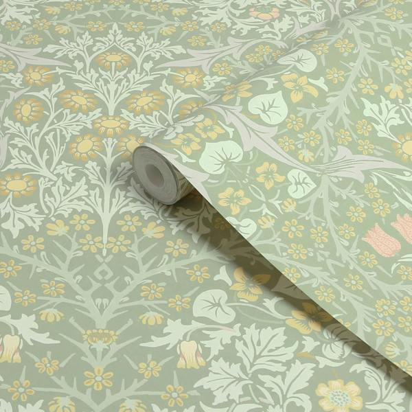 William Morris At Home Blackthorn Wallpaper | Sage