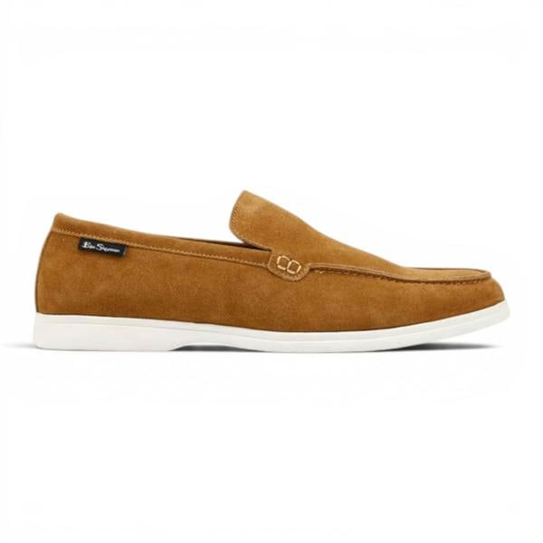 Ben Sherman Men's Tan Suede Leather Loafer Shoes - Amarillo