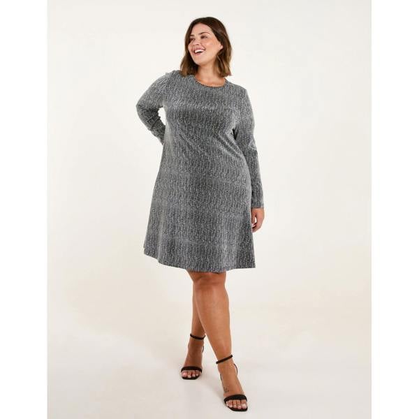 Blue Vanilla Curve Lurex Swing Dress