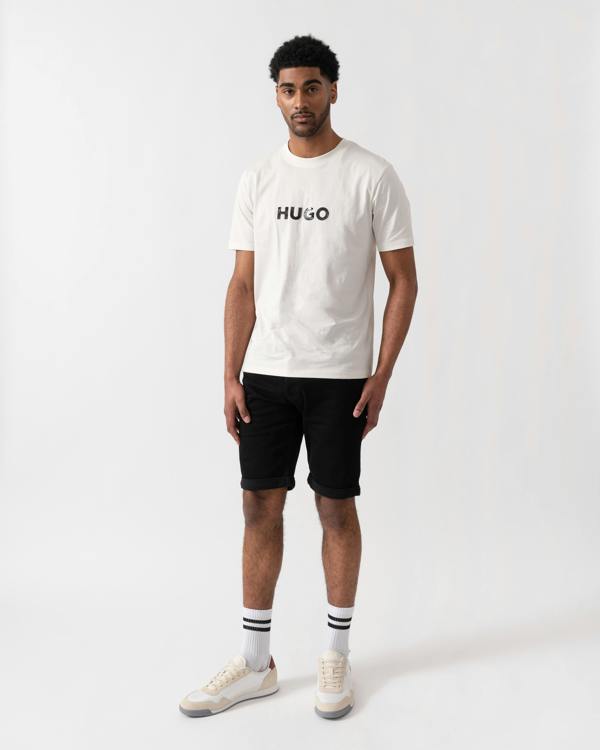 HUGO Dumeo Mens Tortoise-Logo T-Shirt in Cotton Jersey - Natural 102