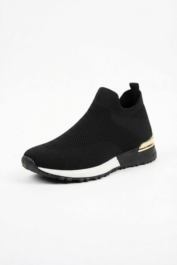 Jessi Slip On Sock Wedge Trainers - White_wb