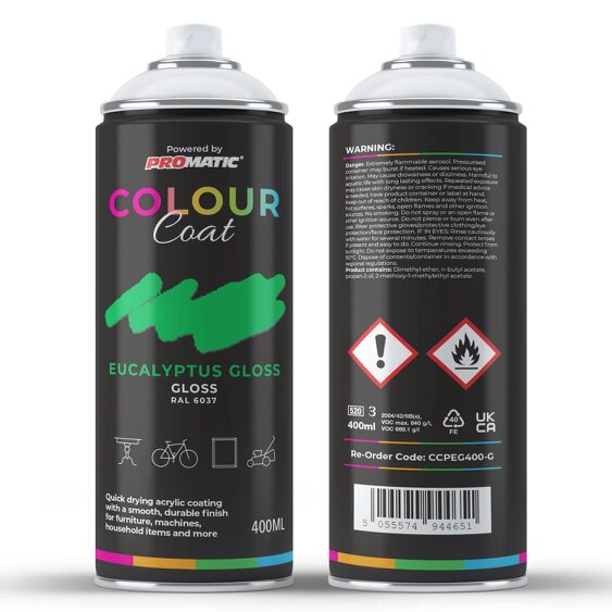 Colour Coat Eucalyptus RAL 6037 Gloss Spray Paint 400ml