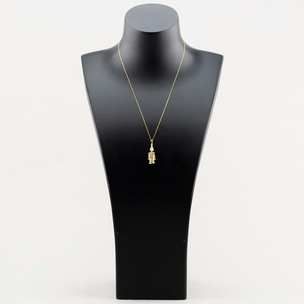 T. H. Baker 9ct Yellow Gold Multi Coloured Cubic Zirconia Clown Pendant Necklace 1.61.7192