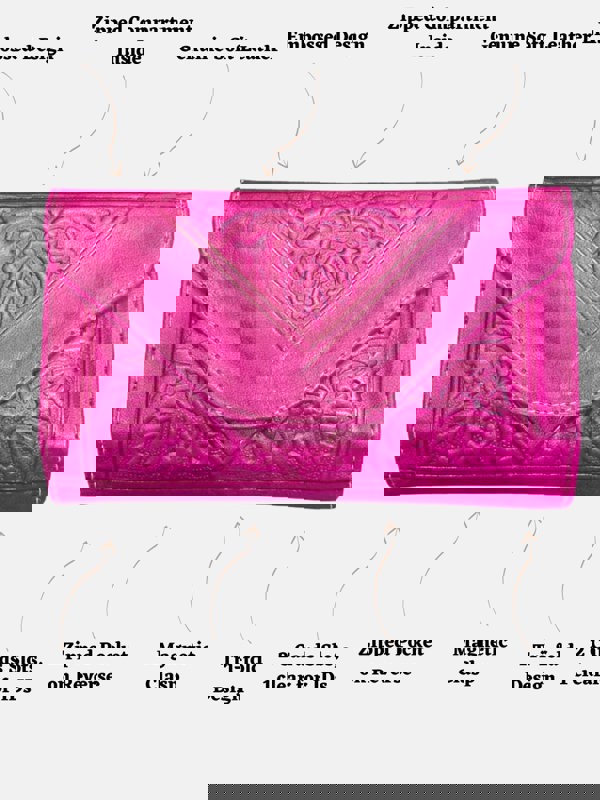 Berber Leather Small Leather Tri-Fold Purse Pink