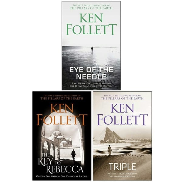 Pan Books Ken Follett Collection 3 Books Set (Eye of the Needle, The Key to Rebecca, Triple)