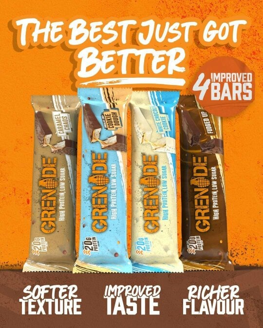 Grenade High Protein, Low Sugar Bar - Chocolate Chip Cookie Dough, 12 x 60 g (Packaging May Vary)