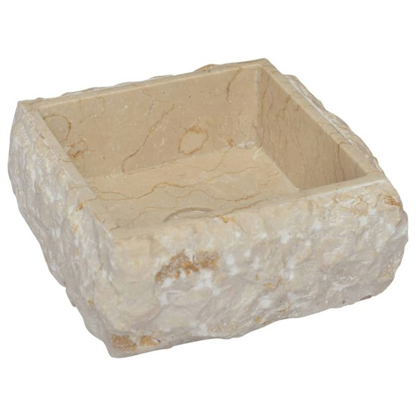 Berkfield Sink Cream 30x30x13 cm Marble