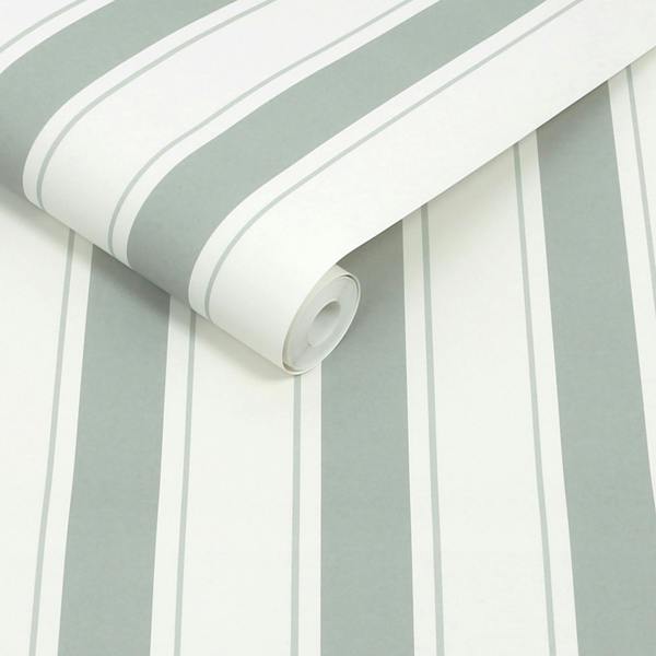 Sophie Allport Oundle Stripe Morning Fog Wallpaper
