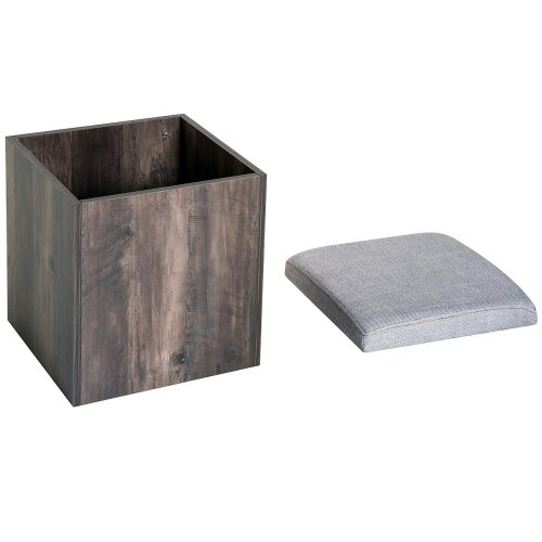 Wyld Haus Nobael 5 Piece Metal And Wood Outdoor Dining Set With 4 Storage Stools Cushions And Table