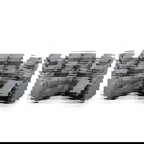 Furnishings For Less Leather 5 Seater Reclining Corner Sofa + Drinks Tray