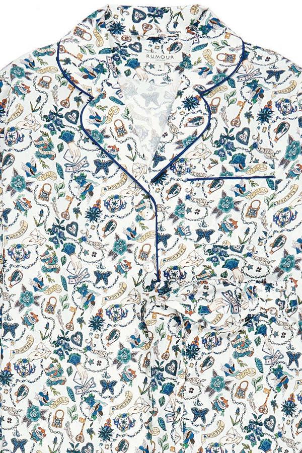 Rumour London True Love Liberty Print Cotton Pyjama Set
