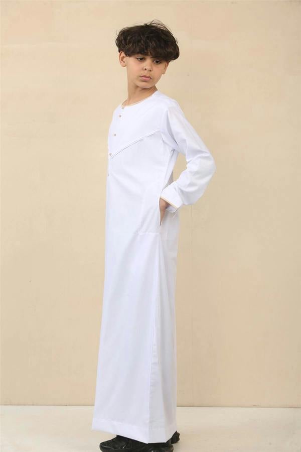 Infinity Leather Kid's Boys Omani Eid Thobe  Saudi Emirati Jubba Robe