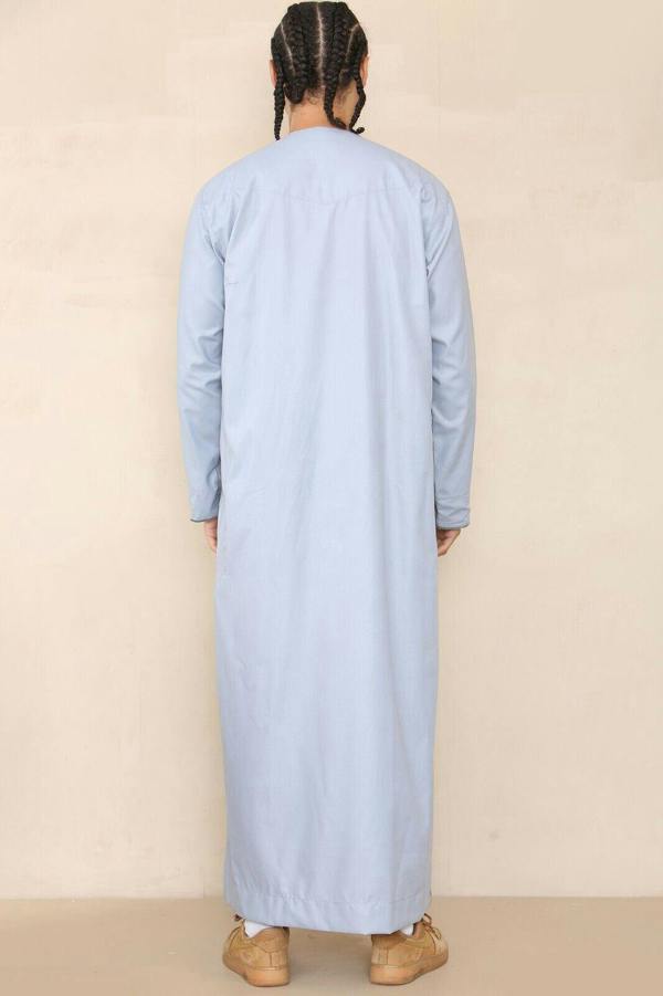 Infinity Leather Mens Thobe Jubba Saudi Islamic Arab Eid Emirati Kaftan Jubbah Tassel Robe