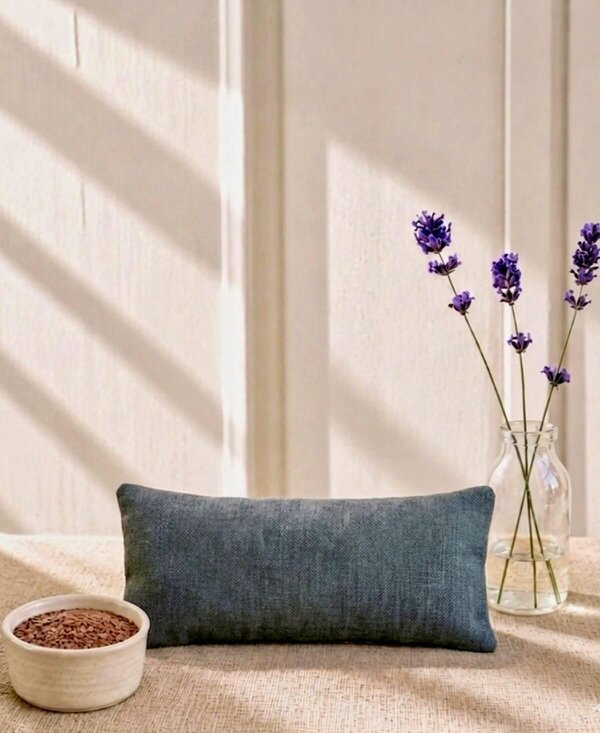 Plain Linen and Norfolk Lavender Eye Pillow - Green