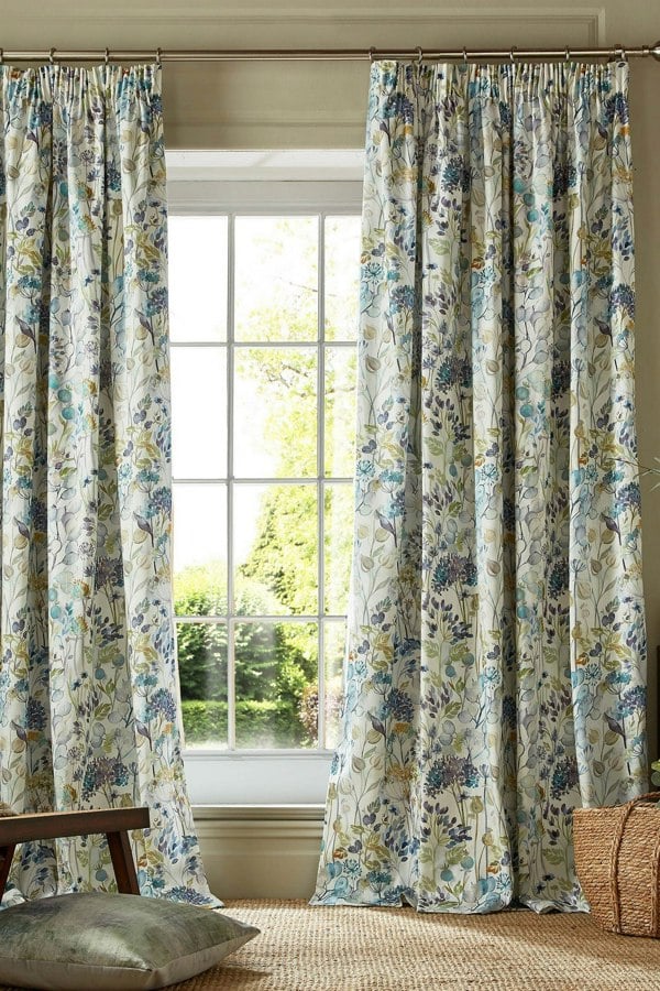 Voyage Maison Hedgerow Floral Pencil Pleat Curtains