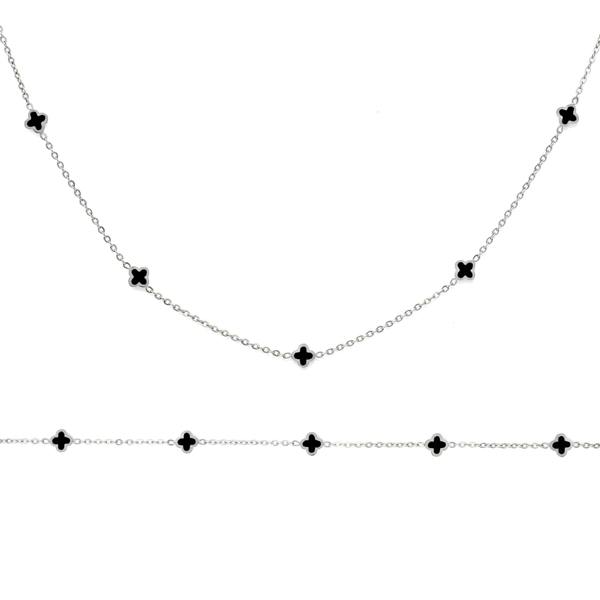 Say It With Dainty Clover Gift Set - Silver & Black