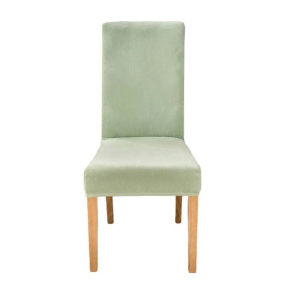 Anyseat Light Green Velvet Stretch Chair Cover for Dining Room Use
