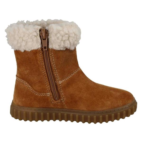 Clarks Girls Clarks Mid-Calf Bear Detail Fleece Collar Boots Cove Warm