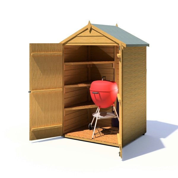 Shire Overlap Double Door 4x3 with Shelves Storage Shed - Best Shed