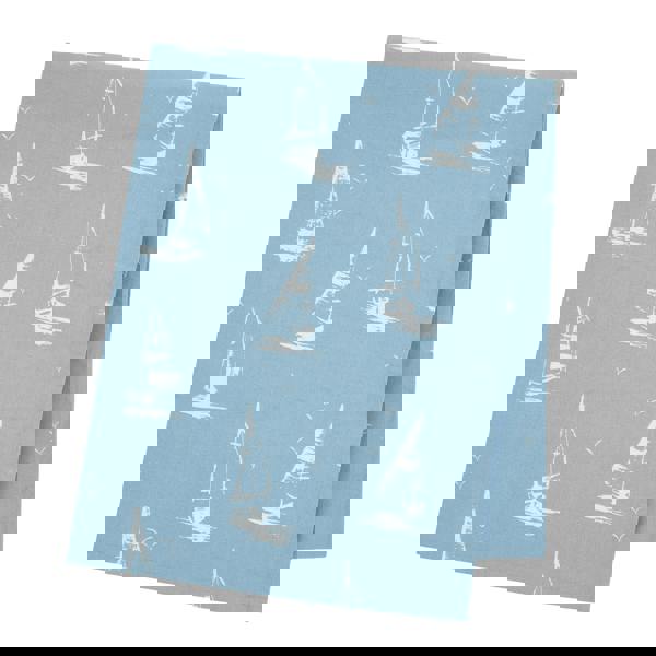 Catherine Lansfield Salcombe Boats Cotton Table Cloth Blue