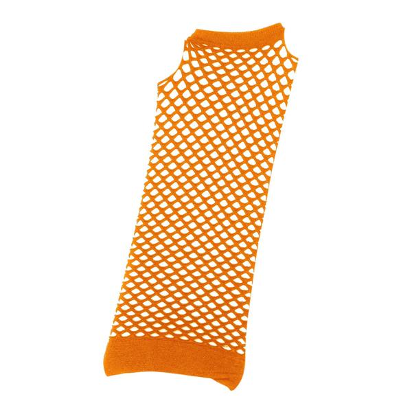 Bristol Novelty Unisex Adults Fingerless Fishnet Gloves (1 Pair) - Orange - 