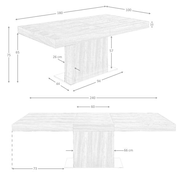 Angel Cerdá Rectangular walnut extending dining table 1015