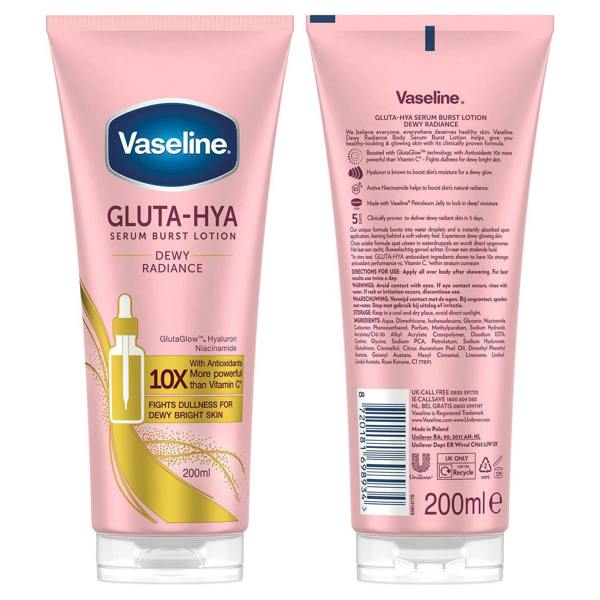 Vaseline Gluta-Hya Lotion Bundle Dewy, Overnight & Flawless Glow, 2 Pack